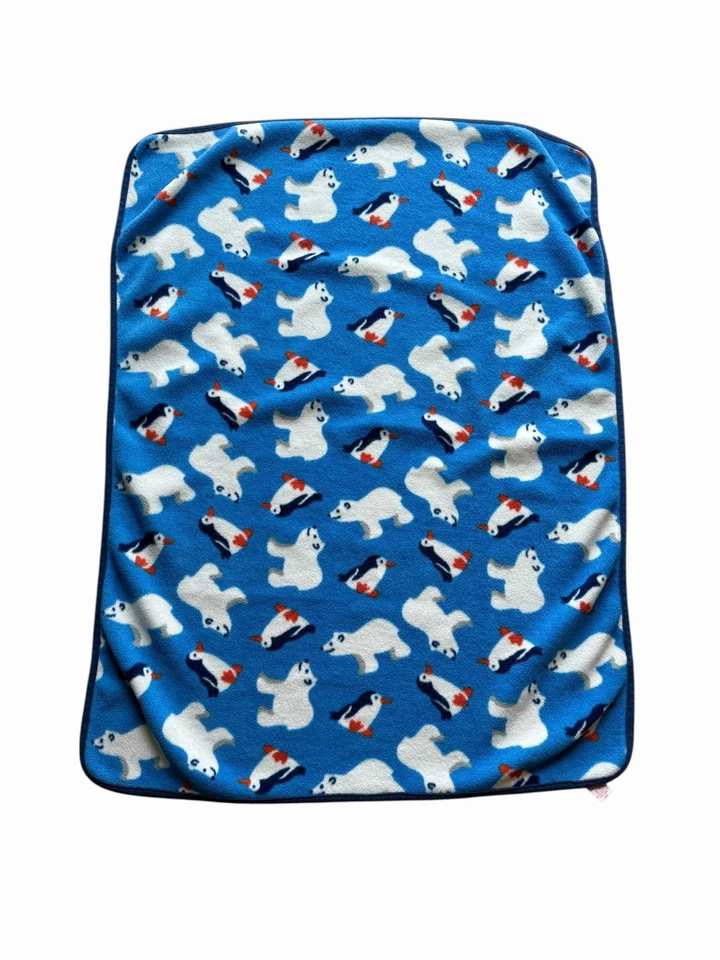 Manta de Vellón Gymboree Lanzamiento Lovey Penguins Osos Polares Etiqueta Arco Iris De Colección Años 90 Foto 2 de 4