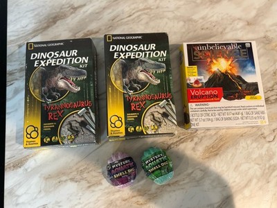 Lot of 4- Dinosaur Dig Kits- STEM-Jurassic Park- National Geographic New Sealed