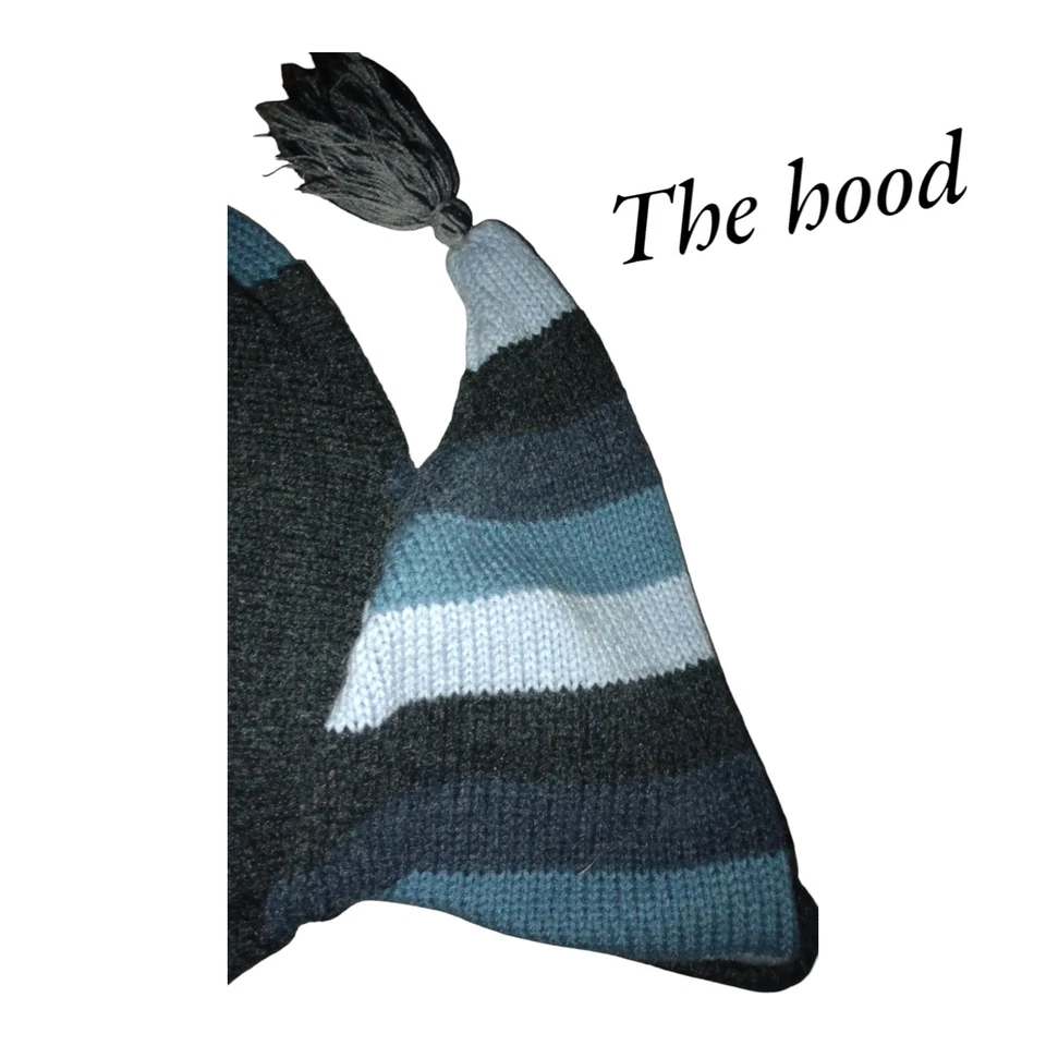 Suéter casero hecho en Perú para niños de 1-2 años.  Vintage con capucha Foto 2 de 4