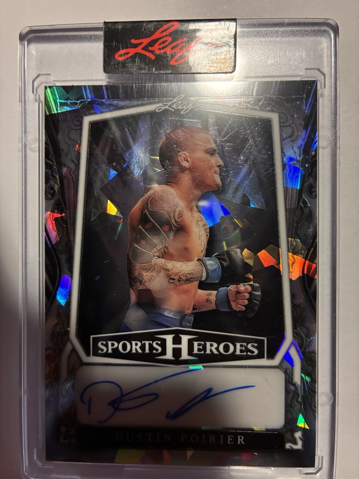 2025 Leaf Metal Sports Heroes Dustin Poirier #BA-DP2 Silver Crystals /35 (AU)