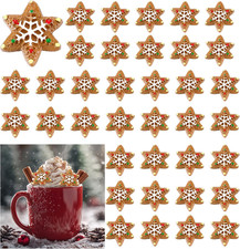 60 Pcs Christmas Miniatures for Crafts Gingerbread Snowflake Christmas Decoratio