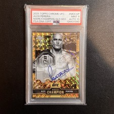PSA 9 2025 Topps Chrome UFC Mark of a Champion Auto Alex Pereira #MOCAP POP 1!