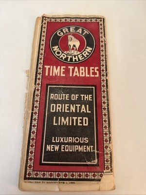 Great Northern Railway Fahrplan Glacier National Park 1924 Oriental Limited