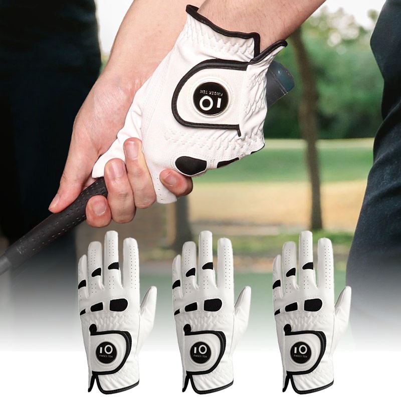 Golf Gloves For Right Handed Men Left Hand with Ball Marker Soft PU Leather