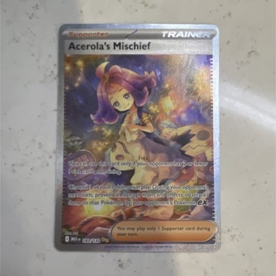 Pokemon Acerola's Mischief 112/147 Burning Shadows Full Art Holo Ultra Rare