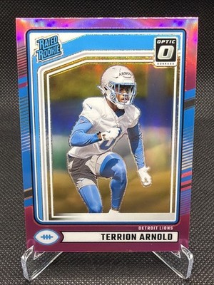 TERRION ARNOLD #371 2024 PANINI DONRUSS LIONS ROOKIE RC OPTIC PINK