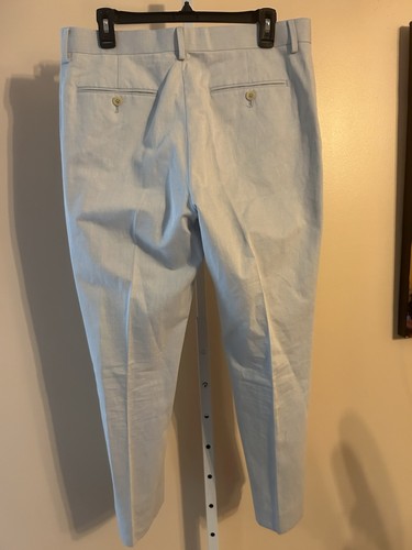 Banana Republic Lightweight Flat Front Pants Light Blue Preppy 32x30 Tailor Fit - Picture 12 of 17