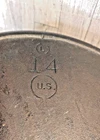 Vintage Lodge #14 US skillet w/ 3-notch heat ring 2 spout 15" across