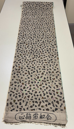 Japanese Vintage Kimono Fabric cloth Boro Silk Gray tradition 35.4x13.7 in