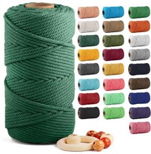 Macrame Cotton Cord 5mm x 109yds, 4 Strands Twisted Blackish Green 5mm x 100m