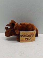 Vintage 1980 Dakin Brown Triceratops Dinosaur Prehistoric Pets w/ Tag EC