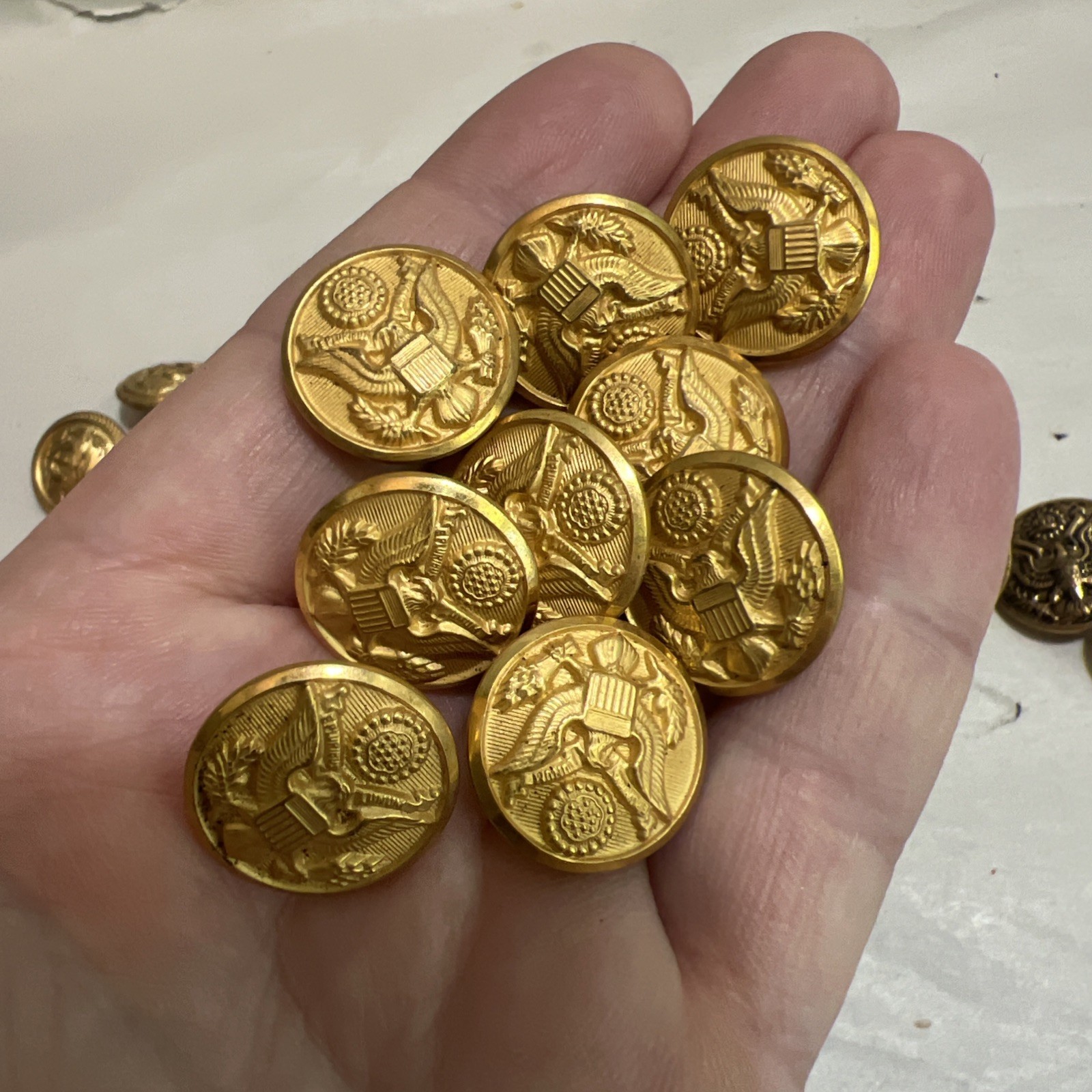 Superior Quality Navy Military Button Lot Brass Anchor Eagle Mix Attleburo 