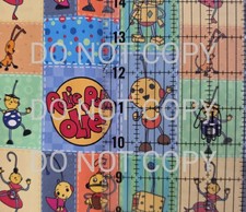 100% Cotton Woven Novelty Fabric Rolie Polie Olie Tv Show By The  1/4 Yard 9x56 