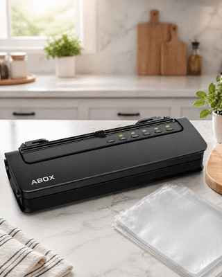ABOX V63 Vakuumierer Automatisch | Vakuumiergerät mit Folienschneider Küche