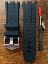 For Audemars Piguet 28mm 24mm Black Rubber Wrist Watch Band Strap