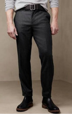 Banana Republic wool TAPERED PERFECT FLANNEL DRESS PANT Italy 34x30