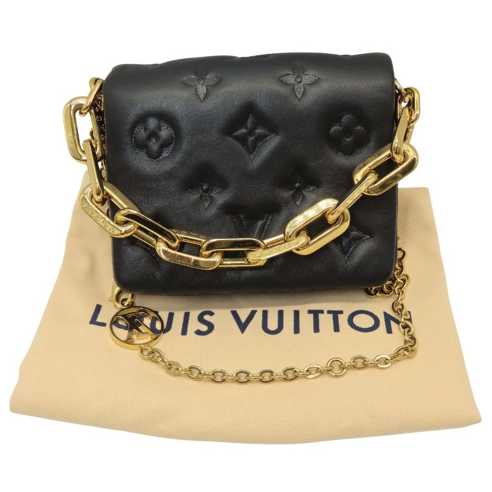 LOUIS VUITTON COUSSIN 2WAY BAG M81125 MONOGRAM EMBOSSED LEATHER BLACK WOMEN'S