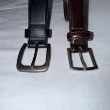 Boy  s Belt 2 pcs Black and Brown Bonded Leather Large