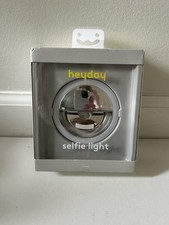 Heyday Chrome White Cellphone Clip-On Selfie Ring Light with 3 Settings
