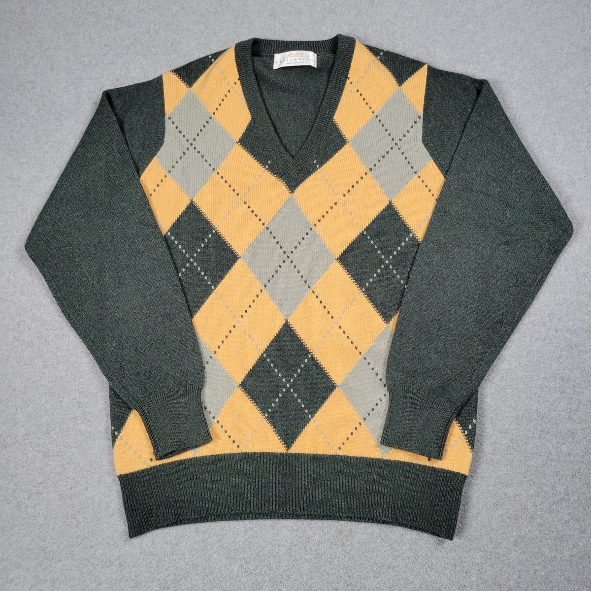 Berk By Ballantyne Cashmere Sweater Men Large Argyle Preppy Luxury 