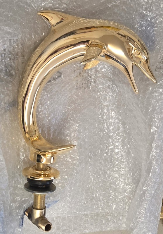 Refurbished Vintage Altmans Dolphin Faucet- Polished Gold