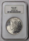 1923 Peace Dollar $1 NGC MS65! OLD FATTY HOLDER (No Barcode) Perfect Hologram!