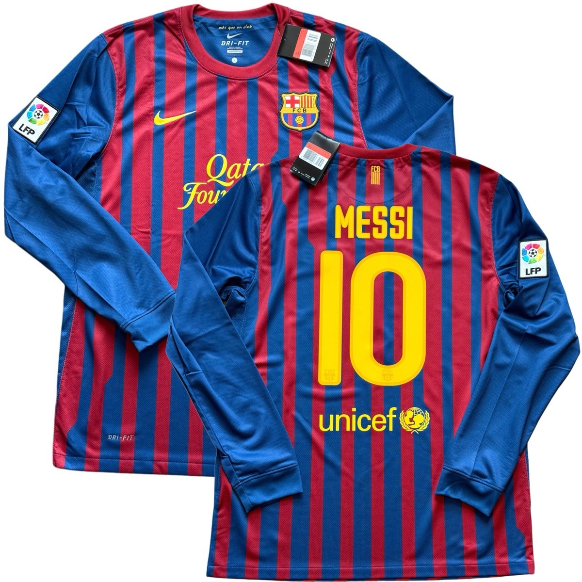 2011/12 Barcelona Home Jersey #10 Messi Large Nike Long
