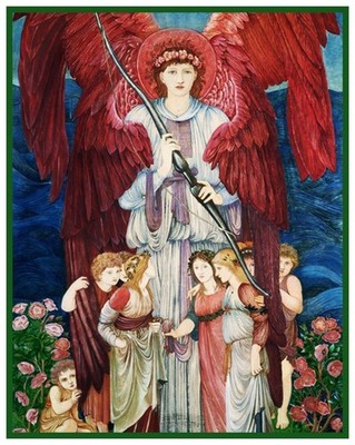 Love Detail British Artist Edward Burne-Jones Counted Cross Stitch Chart Pattern