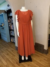 Azazie Orange A-Line Bridesmaid Dress - Size 12