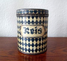 Reis Blechdose Boye Deckeldose Jugendstil Küche Dose Patina Vorratsdose uralt