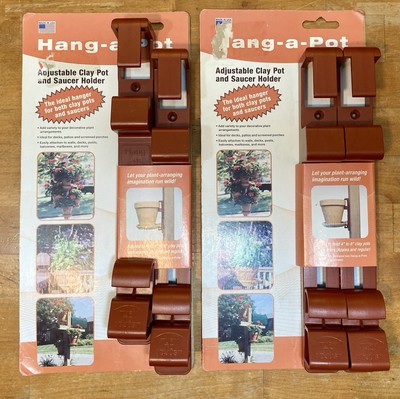 Lot Of 2 Hang-A-Pot Adjustable Clay Pot And Saucer Holder 2 per package 4 Total