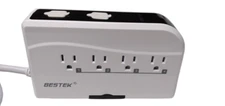 Bestek Portable Power Strip #MRJ8002 - 8 Outlets + 4 USB