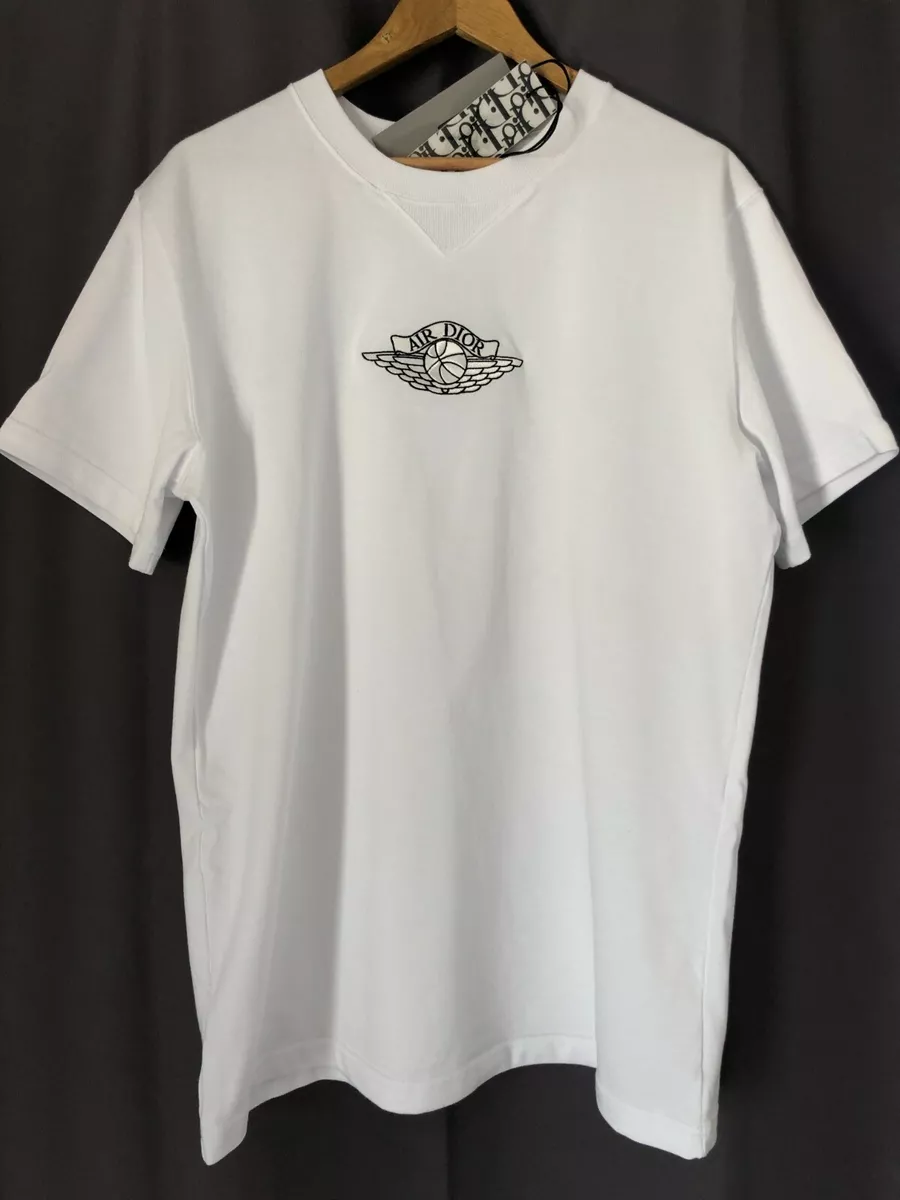 White cotton tshirt Jordan x Dior White size S International in Cotton   16260826