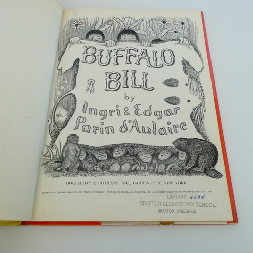 BUFFALO BILL by Ingri & Edgar Parin d'Aulaire 1st Edition 1952 HC DJ Ex Libris - Foto 5 di 8
