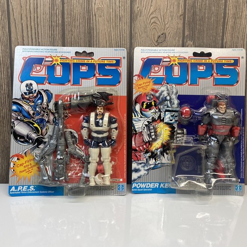 2 Vintage Moc Hasbro C.O.P.S. N Crooks Dr Apes And Powder Keg Cops 1988