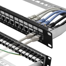 Rapink Patch Panel 24 Port Cat6A with Inline Keystone 10G Support, Coupler Pa...