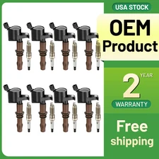 8X Ignition Coil Pack and Iridium Spark Plug For Ford F-150 4.6L 5.4L V8 DG521