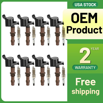 8 For 2009-2013 Ford Expedition 5.4L V8 Ignition Coil & Spark Plug