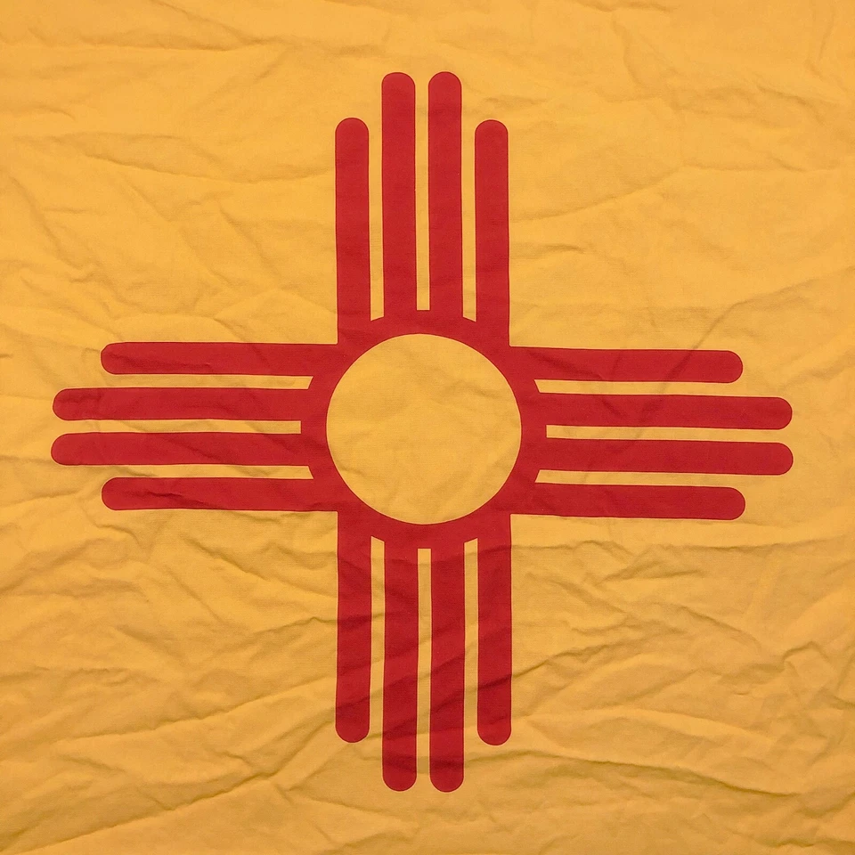 100% Algodón Bandera del Estado de Nuevo México Lona Casi Nuevo Estilo Vintage Hecho en EE. UU. Foto 4 de 4