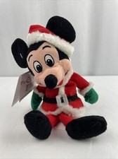 Mini Bean Bag Santa Mickey 7" Plush Disney Store  Theme Parks Christmas NWT