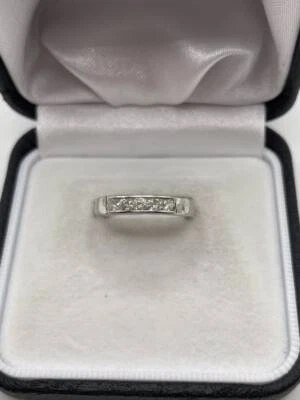 0.15 Ct Lab Grown Diamond Channel-Set Ring 10k Solid White Gold - Image 1 of 4