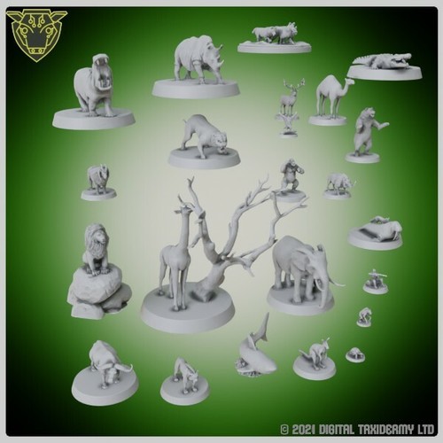 Animal Figures 28mm tabletop gaming safari zoo toy dnd RPG miniature menagerie - Picture 37 of 37