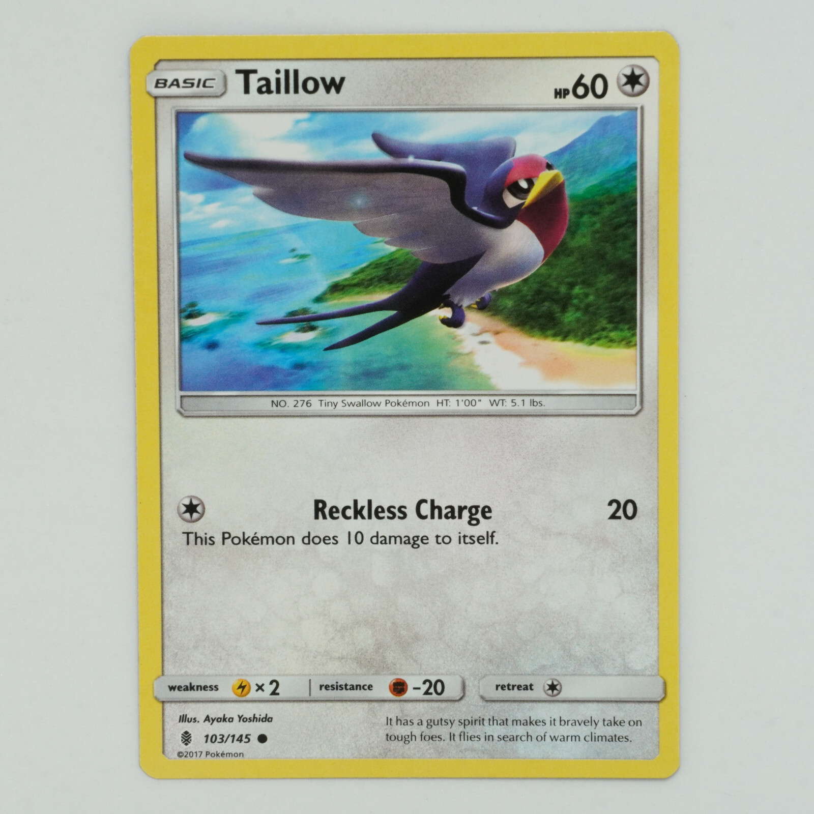 Taillow 103/145 Common Sun & Moon: Guardians Rising Pokemon Card