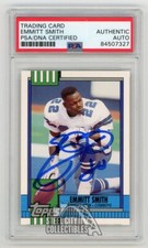 Emmitt Smith 1990 Topps Traded Autographed Card #27T - PSA/DNA