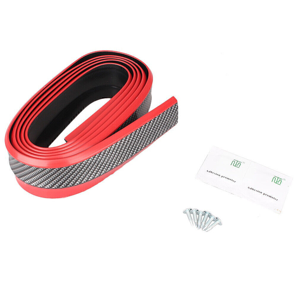 For Car Front Rear Bumper Lip Splitter Body Spoiler w/3M Adhesive Carbon Fiber