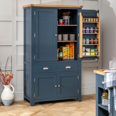 Westbury Blue Painted Large Kitchen Larder Pantry Cupboard Brand