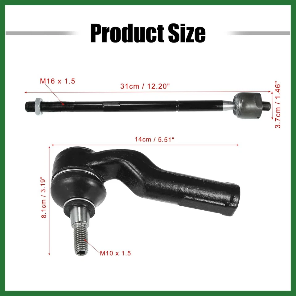 前左或右内外扎杆末端适用于福特 Escape 2013 - 2019 4PC — 第 2/4 张图片