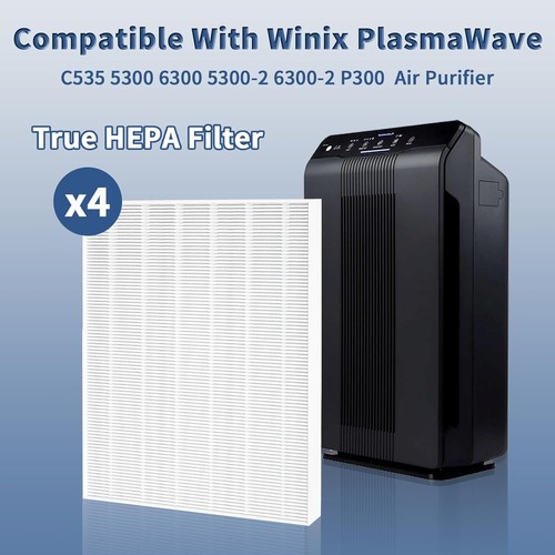 4 Pack 115115 HEPA Replacement Filter A Size 21 Compatible with Winix PlasmaWave