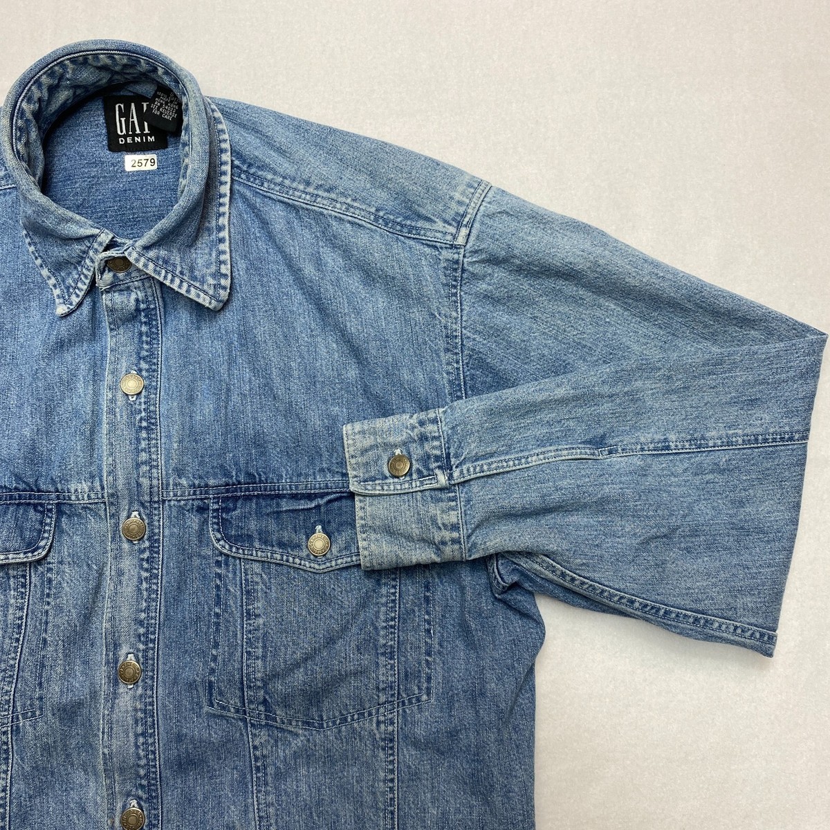 トップス OLD GAP BLUE BORDER SHIRT Y2K OLD GAP BLUE BORDER