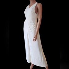 Emanuel Ungaro Vintage Off White Silk Blend Column Dress